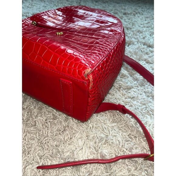 Tory Burch Mini Backpack Handbag Red Croc-Embossed Italian Leather Top Handle main image 14